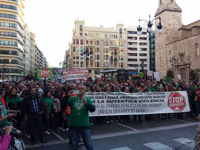 Manifestación de la PAH en Valencia