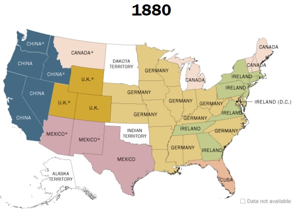 Mapa de EEUU en 1880