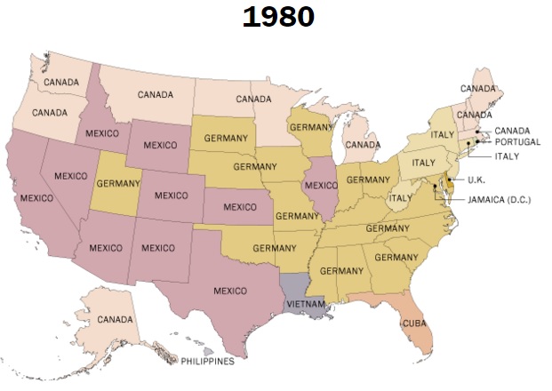 Mapa de EEUU en 1980