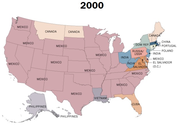 Mapa de EEUU en 2000