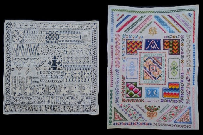 Bordados y dechados que han ganado el Concurso de Diputación de Cáceres