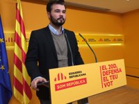 Gabriel Rufián (ERC) pide a la CUP hacer presidente a Mas para comprobar que "va en serio"