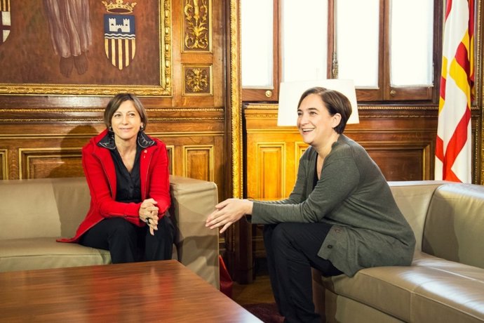 Reunión de Colau con Forcadell en el Ayuntamiento