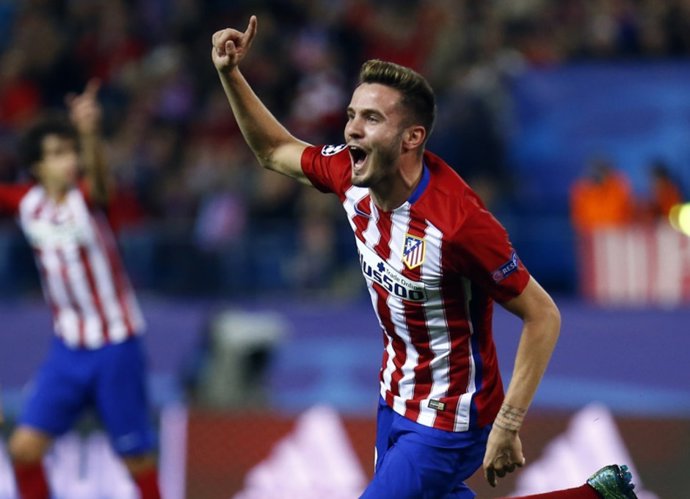 Saul, en el partido de champions Atletico de Madrid Astana 