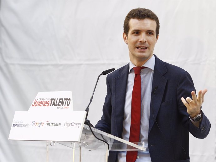 Pablo Casado en el Desayuno de Europa Press Jóvenes con Talento