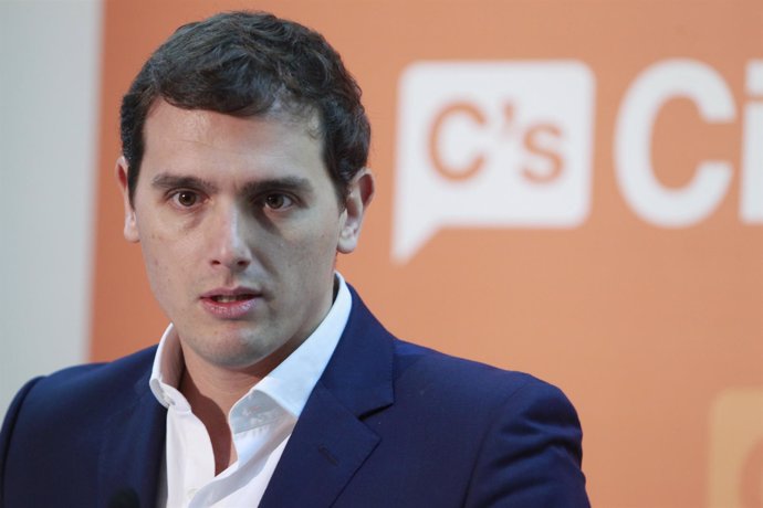 Albert Rivera en una rueda de prensa