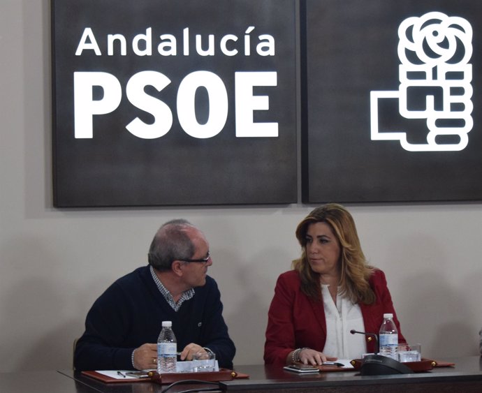 Susana Díaz junto a Juan Cornejo en la Ejecutiva Regional