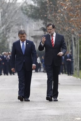 Juan Manuel Santos y Rajoy en La Moncloa
