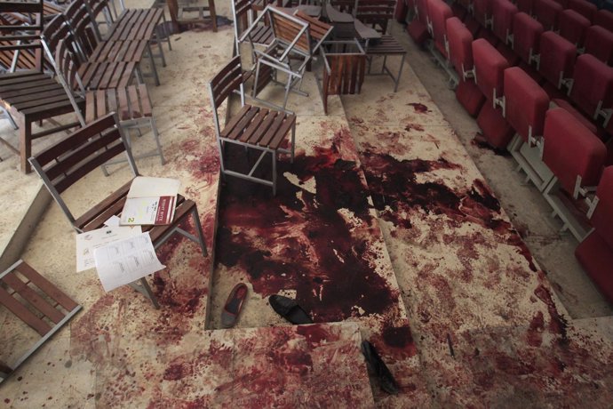 Interior de la Escuela del Ejército atacada por talibán en Peshawar