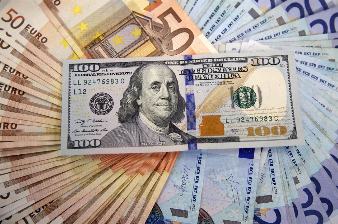 A picture illustration shows Euro and U.S. Dollar banknotes in Sarajevo.