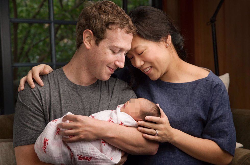 Imagen de Mark Zuckerberg con su hija recien nacidaFacebook Inc. Chief Executive