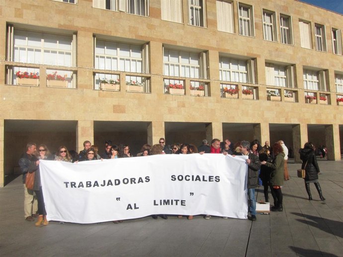 Protesta de las trabajadoras sociales