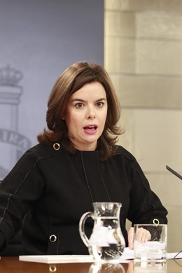 Soraya Sáen de Santamaría tras el Consejo de Ministros