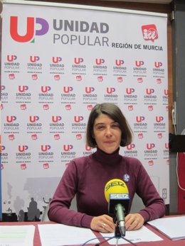 La cabeza de lista de Unidad Popular-IU Verdes al Congreso, Magdalena Martínez