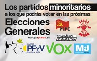 Los partidos minoritarios a los que podrás votar en las próximas elecciones generales del 20D