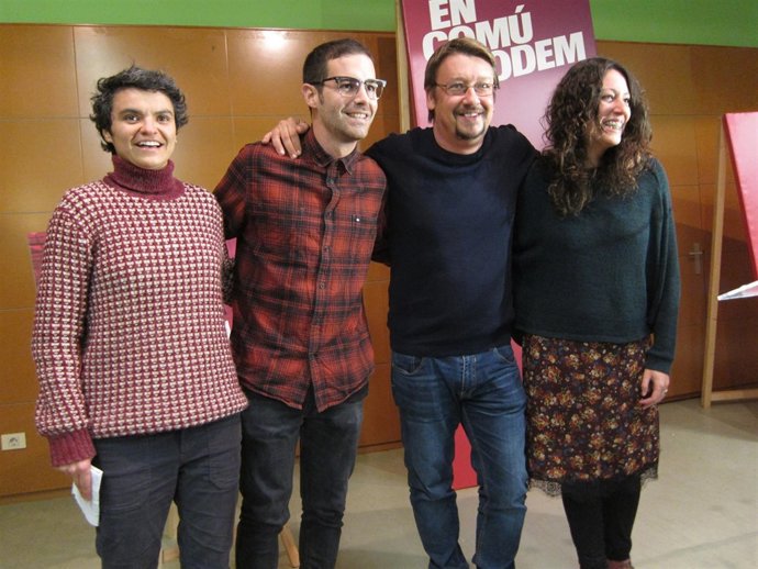 Lucia Martín,Jesús Sánchez,Xavier Domènech (EnComúPodem) A.Sevilla (ICV-EUiA)