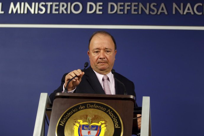 Colombia's Defense Minister Luis Carlos Villegas arrives at the Defense Ministry