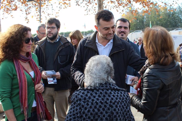 El coordinador general de IU, Antonio Maíllo, en Aracena (Huelva)