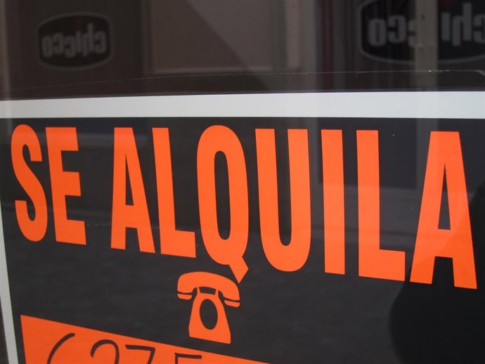 Se alquila, alquiler, cartel, arrendamiento