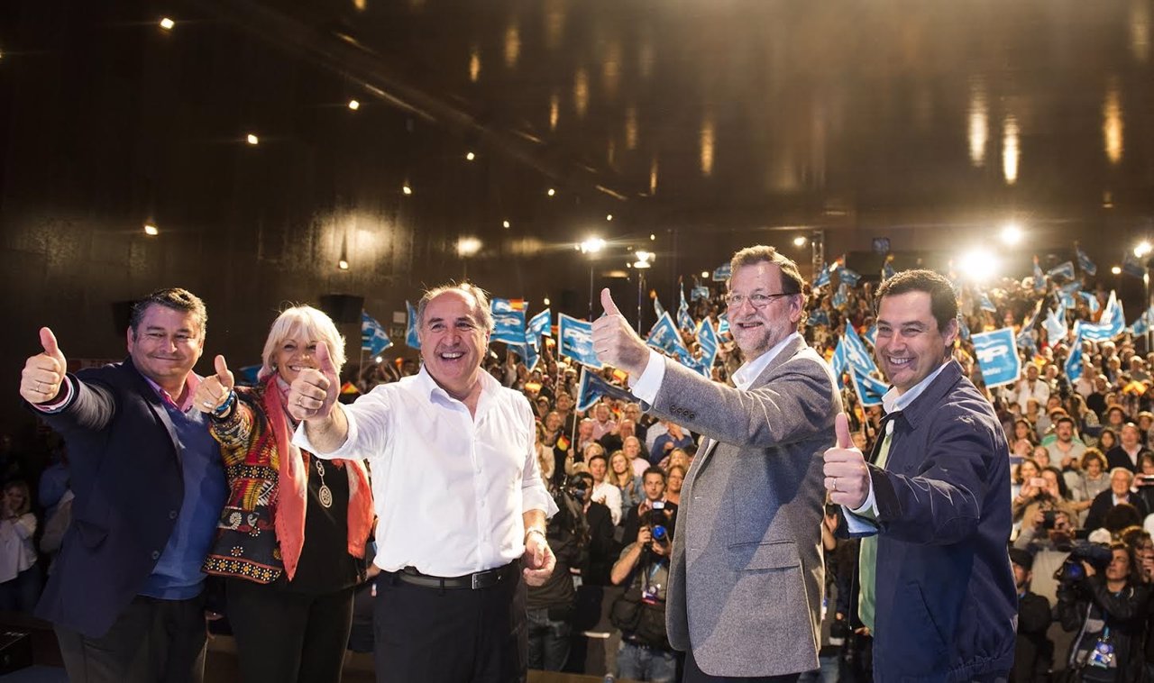 Mariano Rajoy  en el mitin del PP en Algeciras (Cádiz)