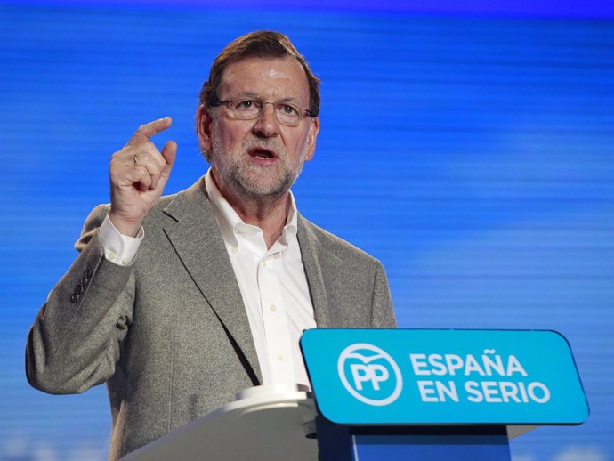 Rajoy en un mitin en Estepona (Málaga)