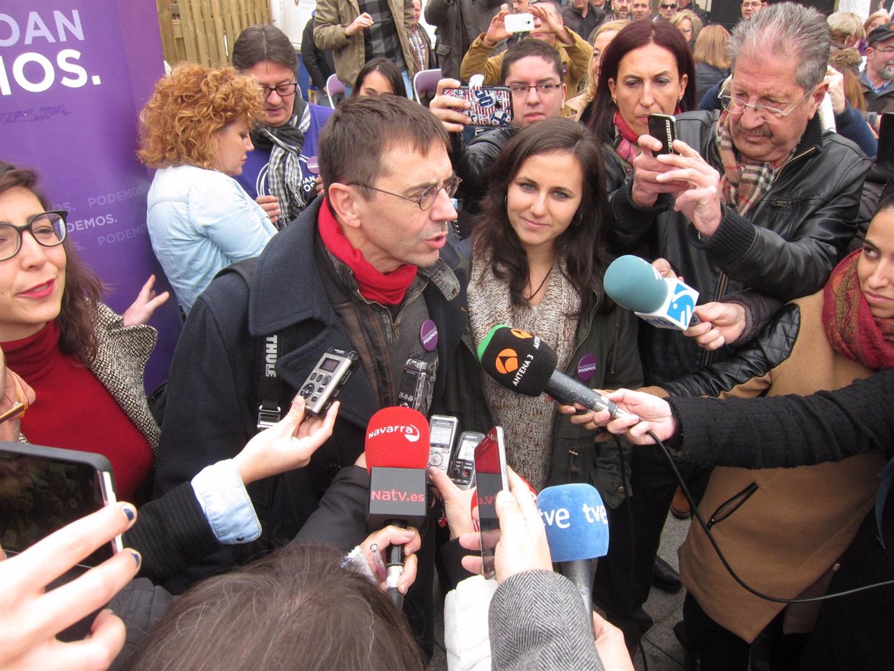 Juan Carlos Monedero, en un acto de Podemos en Pamplona.