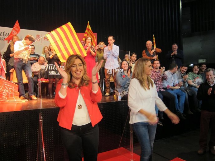 Susana Díaz, en Zaragoza.