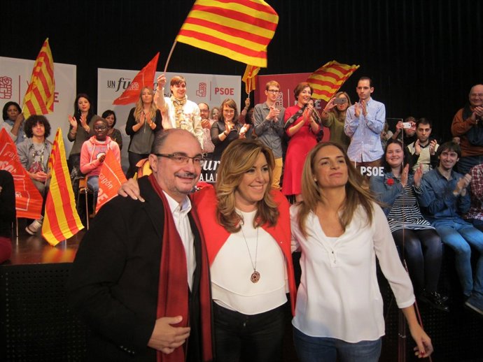 Lambán, Díaz y Sumelzo, este martes en Zaragoza