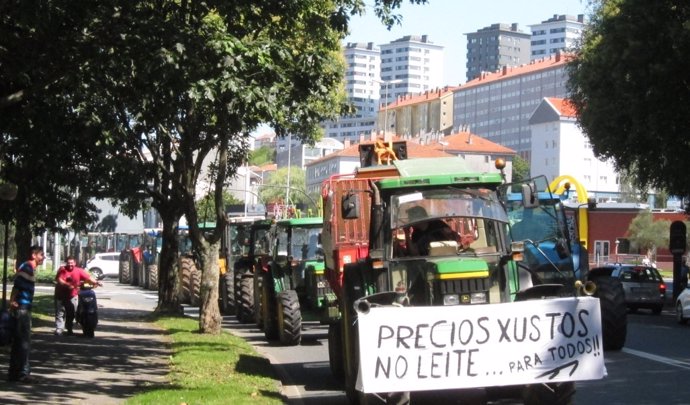 Tractorada en Santiago de Compostela