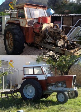 Imagen del tractor intervenido