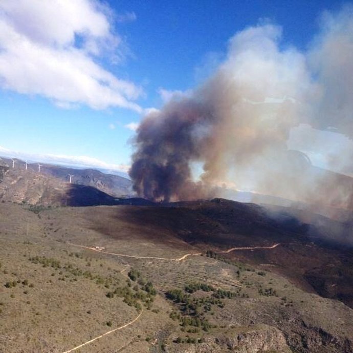 Incendio en la Sierra de Gádor, en Almería