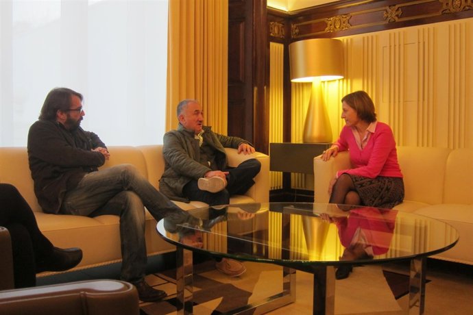 Carme Forcadell, Josep Maria Àlvarez y Camil Ros