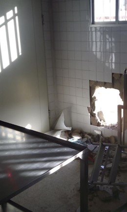 Butrón en la fábrica de quesos.