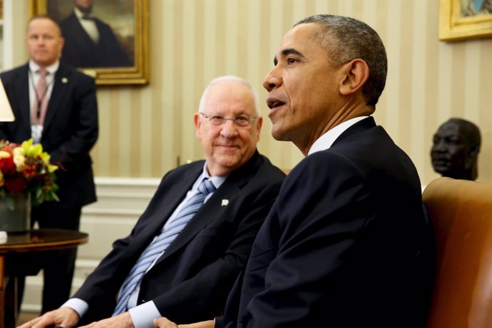 El presidente de EEUU, Barack Obama, y su homólogo israelí, Reuven Rivlin