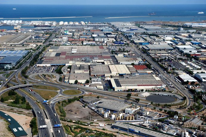 Vista aérea de las instalaciones de Nissan en Barcelona