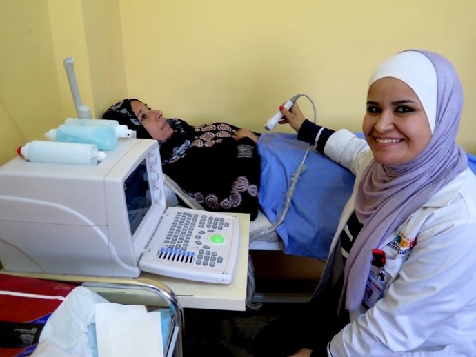 Refugiada siria embarazada en Jordania 