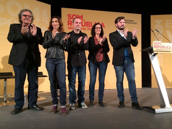 Joan Tardà, Toni Sisternas, Ester Pérez, Gabriel Rufián, Marta Rovira (ERC)