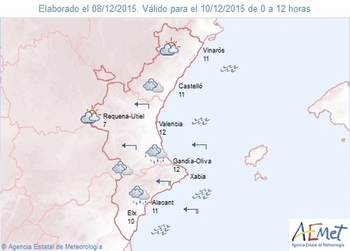 Predicción de este viernes