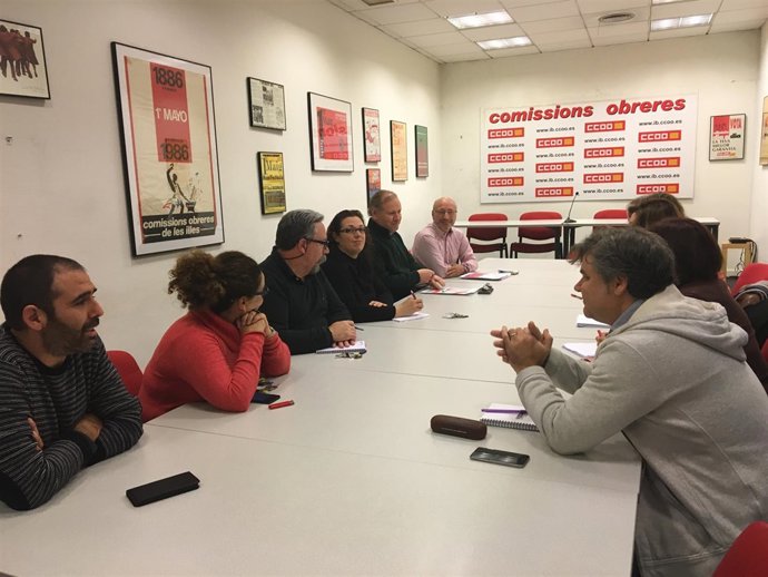 Reunión del candidato al Congreso del PSOE con CCOO