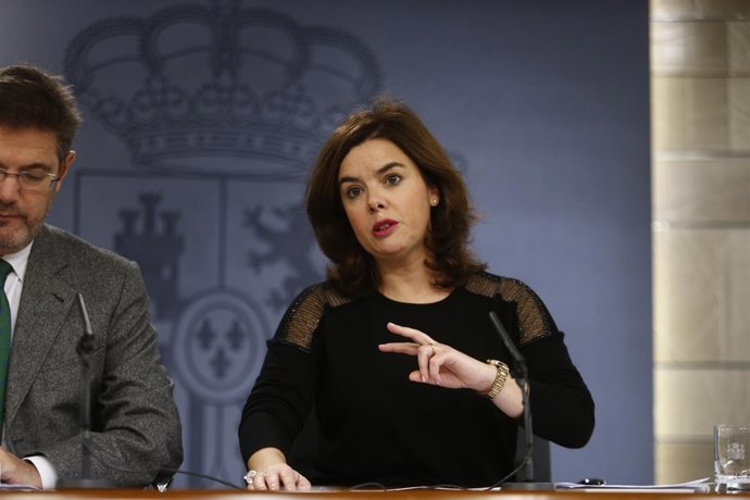 Soraya Sáenz de Santamaría tras el Consejo de Ministros