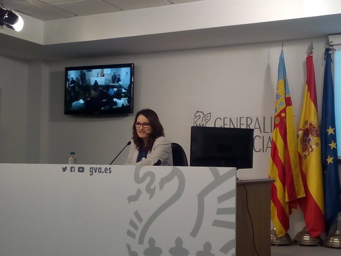 Oltra en la rueda de prensa del Pleno del Consell