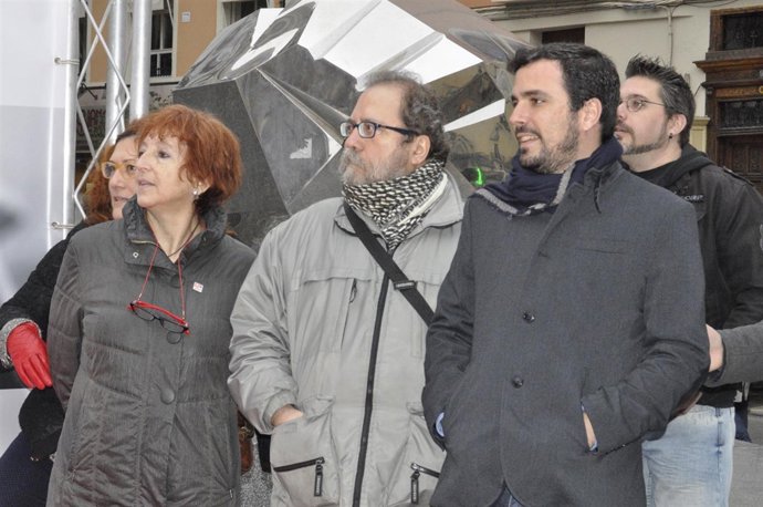 Rosa Magallón, Chesús Yuste y Alberto Garzón