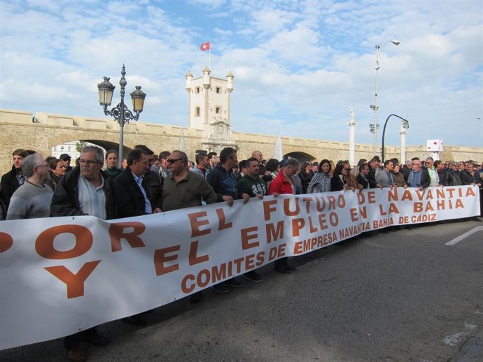 Manifestación por el futuro de los astilleros de la Bahía de Cádiz