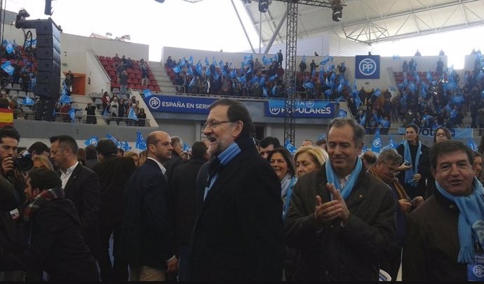 Rajoy no llena la plaza de toros de Las Rozas (Madrid). Mitin del PP