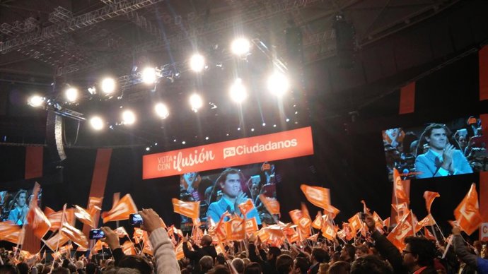 Acto de campaña electoral de Ciudadanos en el Palacio de Vistalegre