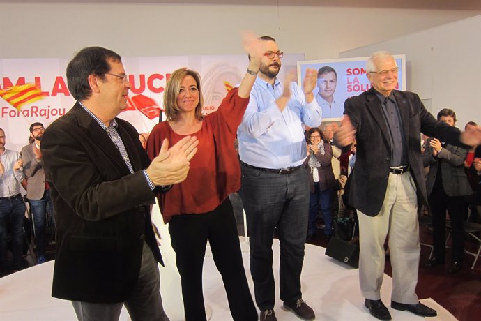 Josep Rangel, Carme Chacón, David Bote y Josep Borrell, del PSC
