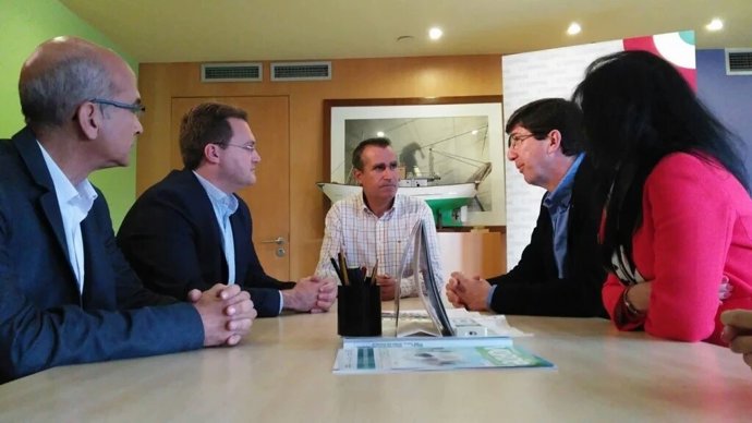 Juan Marín, durante su visita a Almería