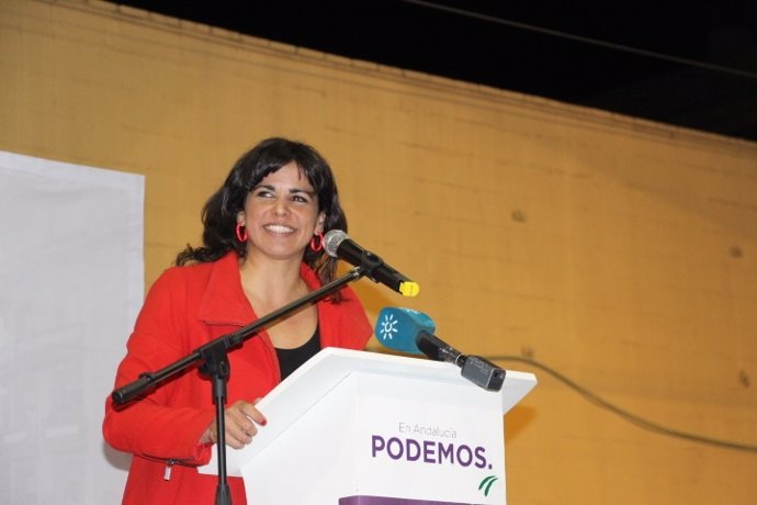 Teresa Rodríguez, en un mitin