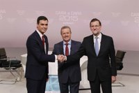 Más de 9,7 millones de espectadores siguieron de media el 'cara a cara' entre Rajoy y Sánchez