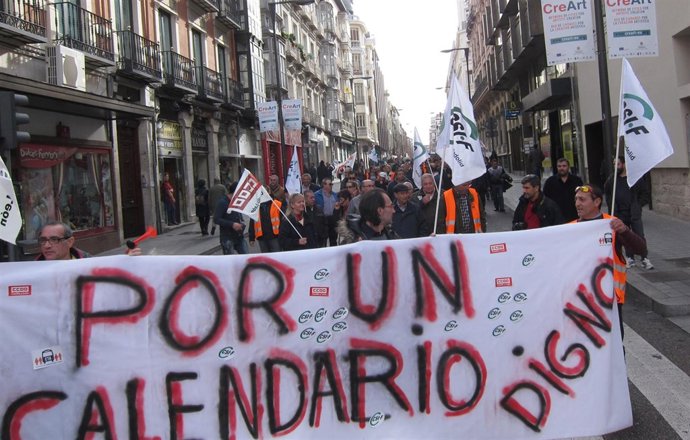 Protesta de trabajadores de Auvasa en Valladolid